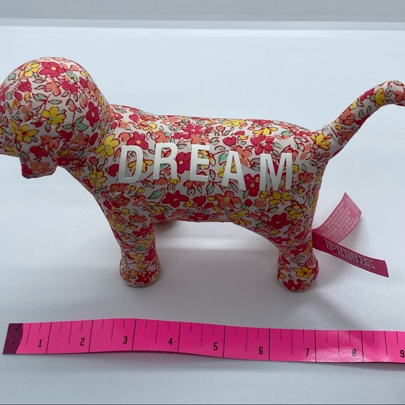 NWT Victoria's Secret PINK Collectable Display Floral Print Stuffed Plush Dog - Picture 7 of 8